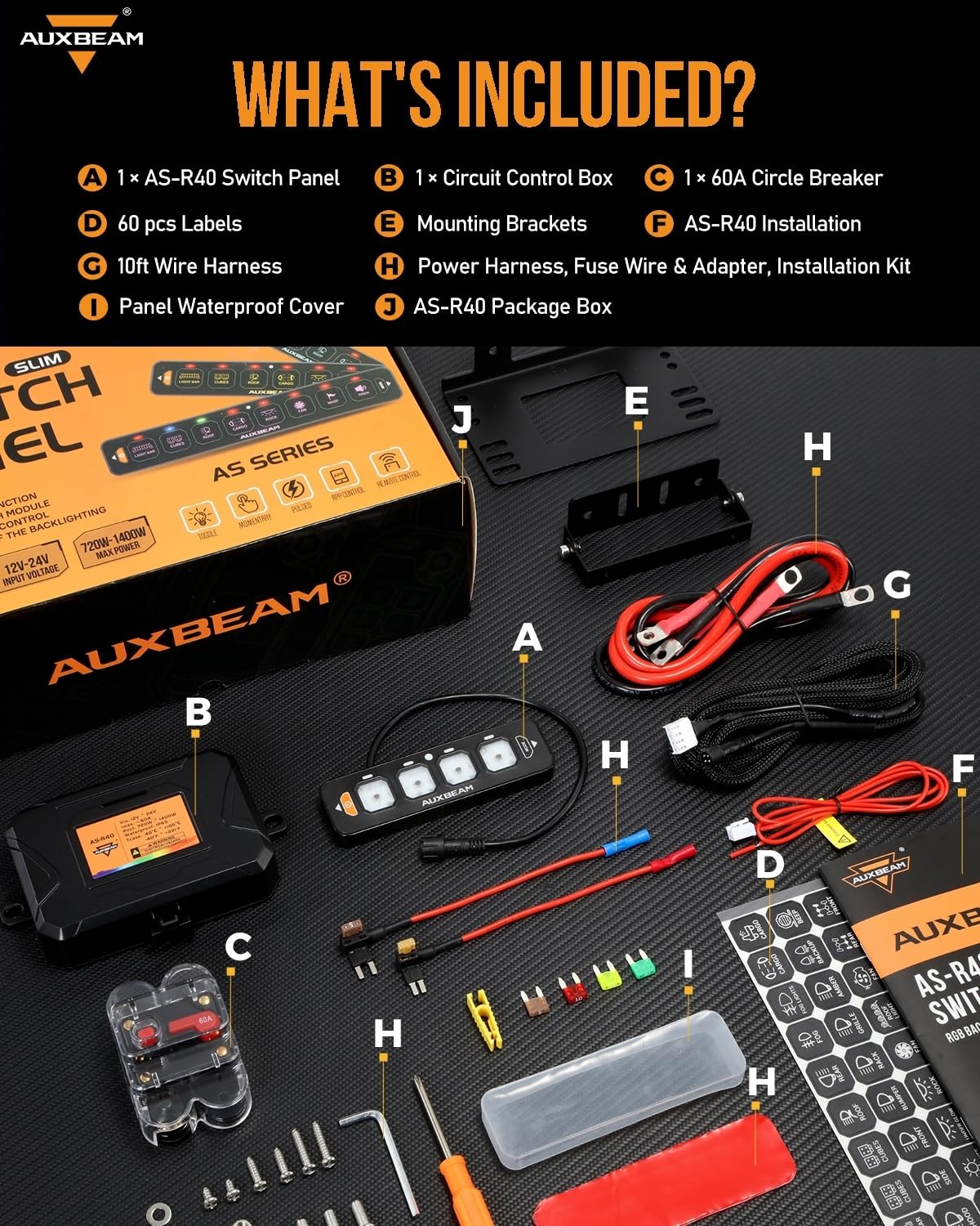 AS-R40/60/80 RGB SLIM SWITCH PANEL TOGGLE/ MOMENTARY/ PULSED MODE SUPPORTED(ONE-SIDED OUTLET)