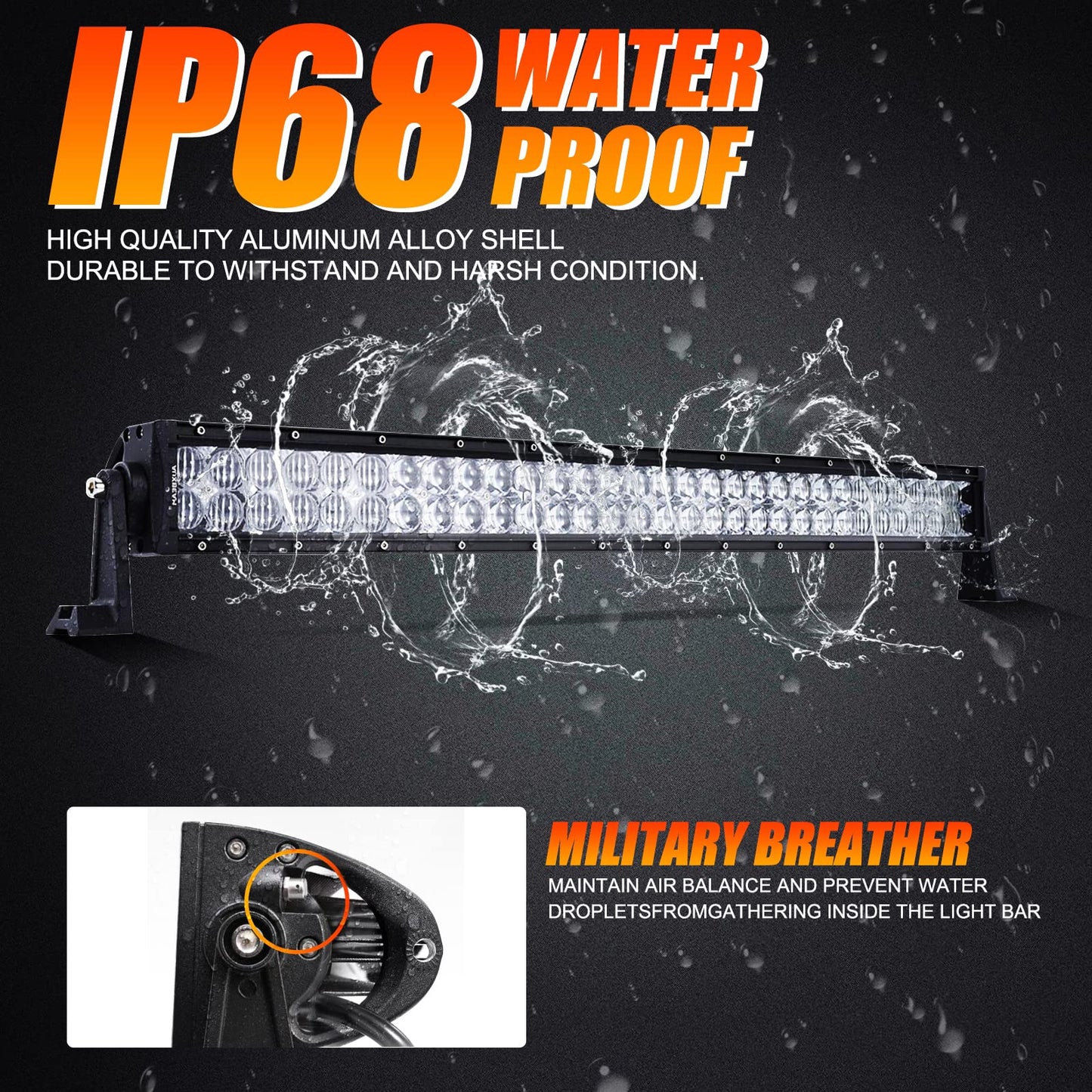 5D SERIES 22 INCH/32 INCH/42 INCH/50 INCH/52 INCH COMBO BEAM STRAIGHT DOUBLE ROW LED LIGHT BAR