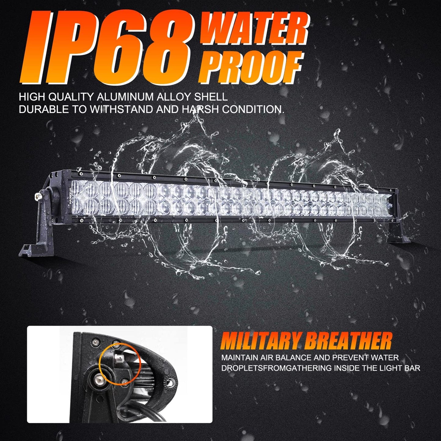 5D SERIES 22 INCH/32 INCH/42 INCH/50 INCH/52 INCH COMBO BEAM STRAIGHT DOUBLE ROW LED LIGHT BAR