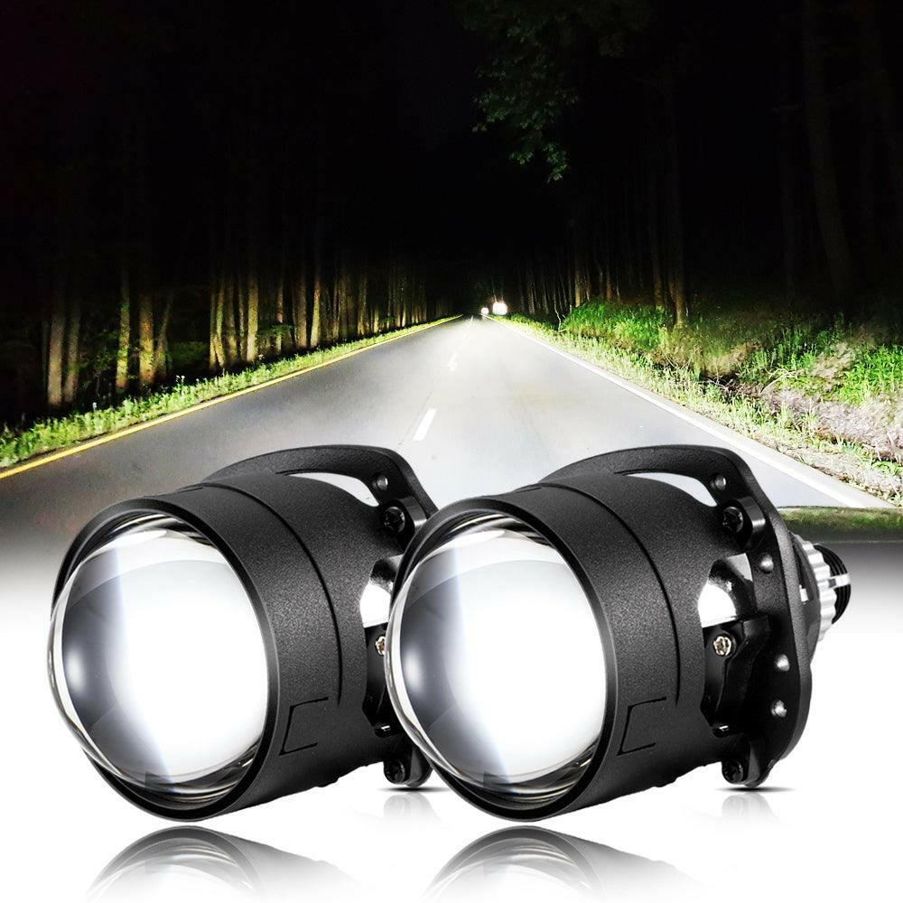 BI-LED PROJECTOR LENS HEADLIGHT 2.5 INCH 80W 6000K NON-DESTRUCTIVE INSTALLATION.