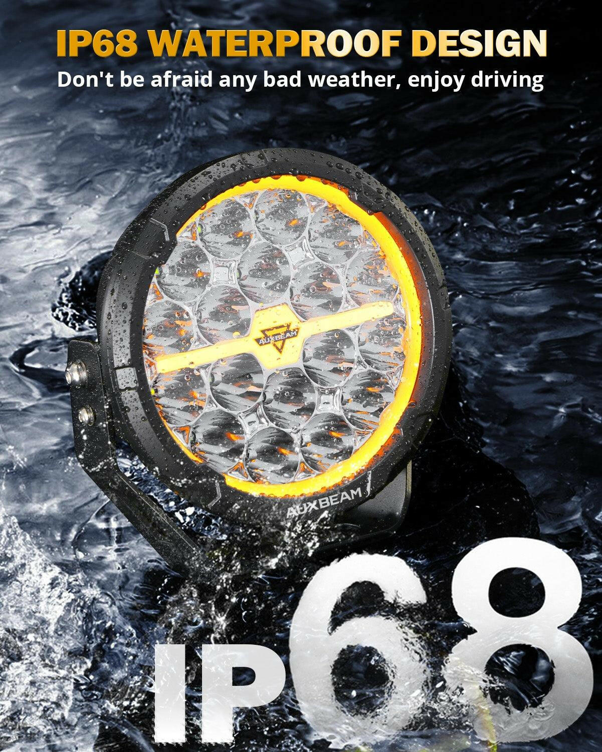 AUXBEAM RAY-L SERIES | 7 INCH 240W 25800LM DUAL DRL OFFROAD LED DRIVING LIGHTS.