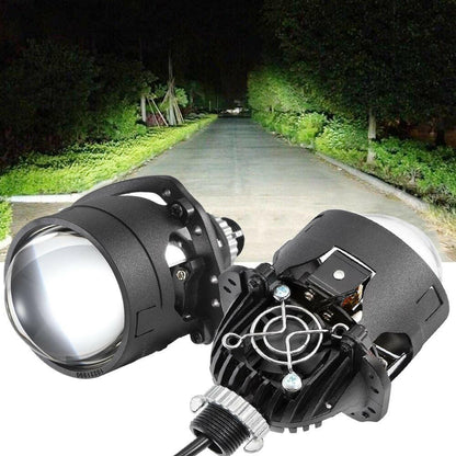 BI-LED PROJECTOR LENS HEADLIGHT 2.5 INCH 80W 6000K NON-DESTRUCTIVE INSTALLATION.