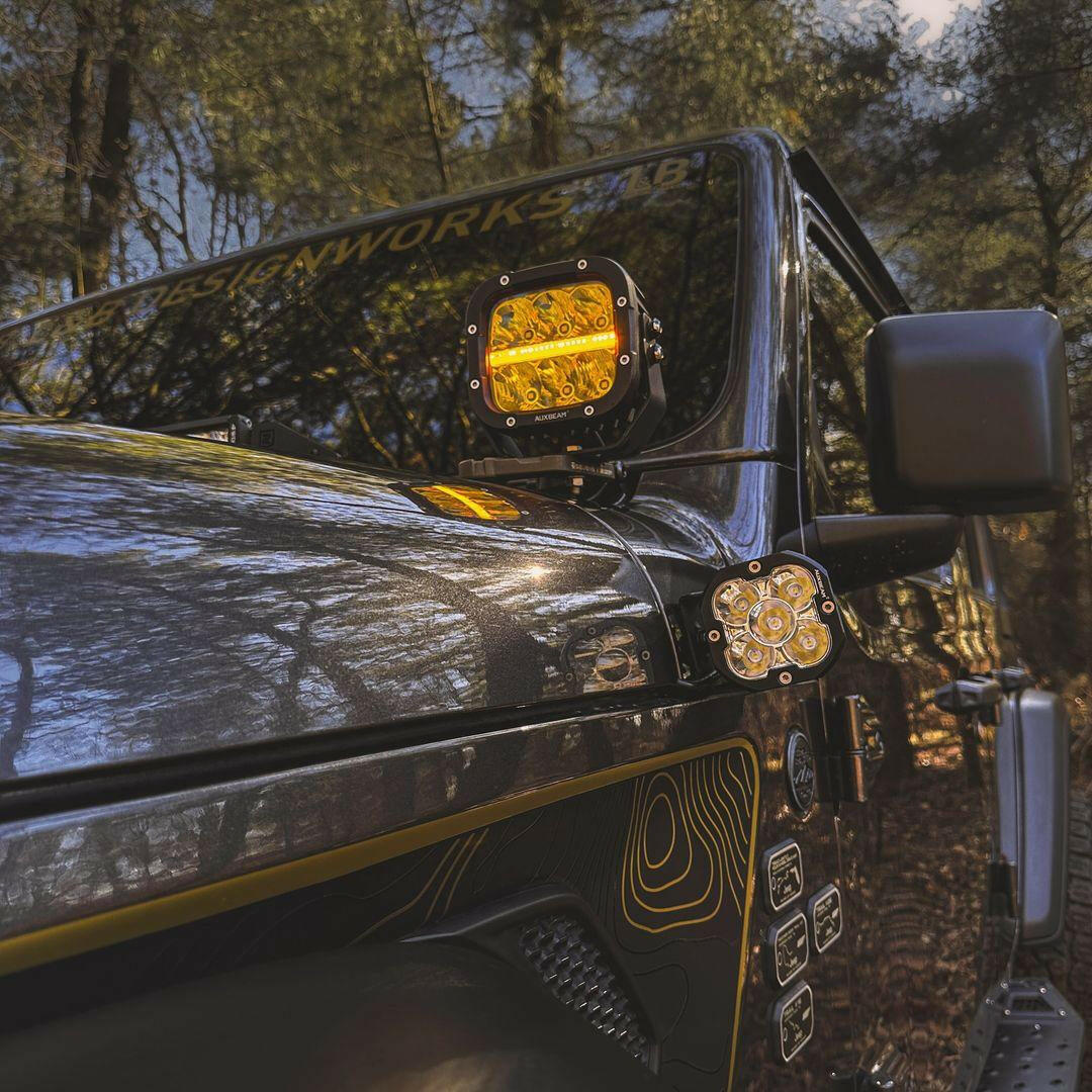 Auxbeam 5" XP-Ultra Series LED Offroad Light With Amber DRL 132W 15600LM (2 Pcs).
