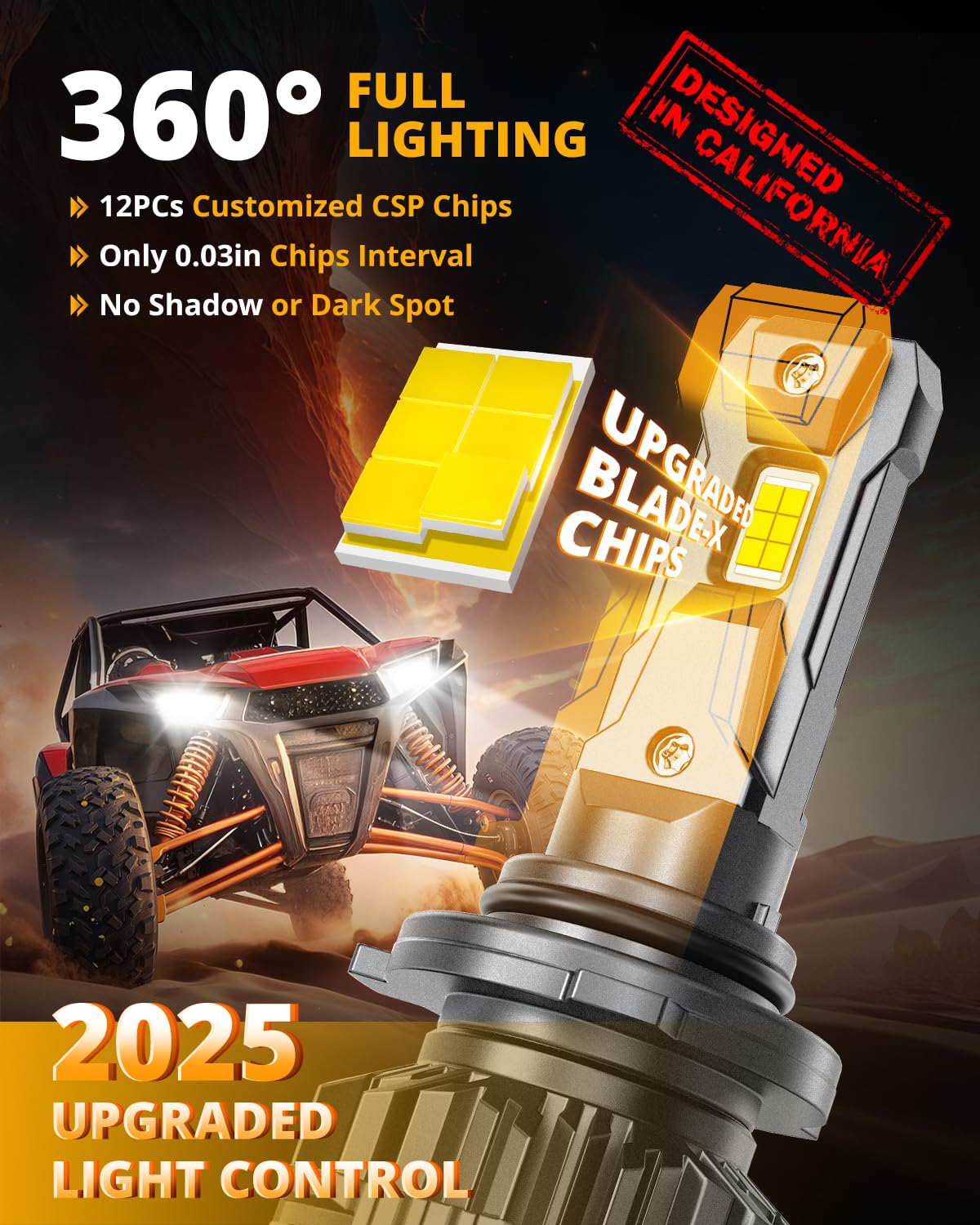 HIGH BRIGHTNESS F22 SERIES 24000LM 110W LED HEADLIGHT BULBS 6500K COOL WHITE