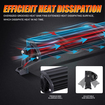 5D SERIES 22 INCH/32 INCH/42 INCH/50 INCH/52 INCH COMBO BEAM STRAIGHT DOUBLE ROW LED LIGHT BAR