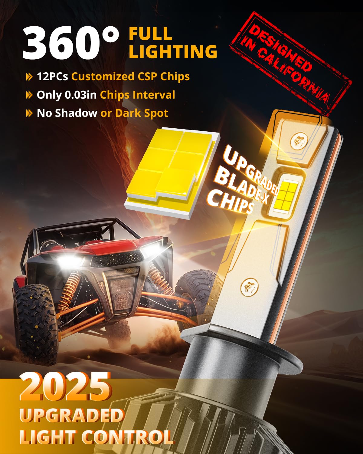 HIGH BRIGHTNESS F22 SERIES 24000LM 110W LED HEADLIGHT BULBS 6500K COOL WHITE