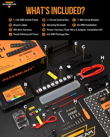AS-R40/60/80 RGB SLIM SWITCH PANEL TOGGLE/ MOMENTARY/ PULSED MODE SUPPORTED(ONE-SIDED OUTLET)