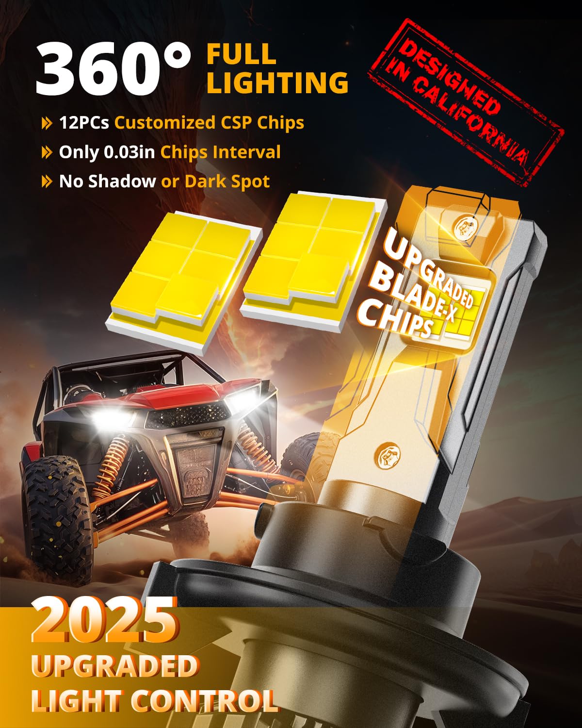 HIGH BRIGHTNESS F22 SERIES 24000LM 110W LED HEADLIGHT BULBS 6500K COOL WHITE