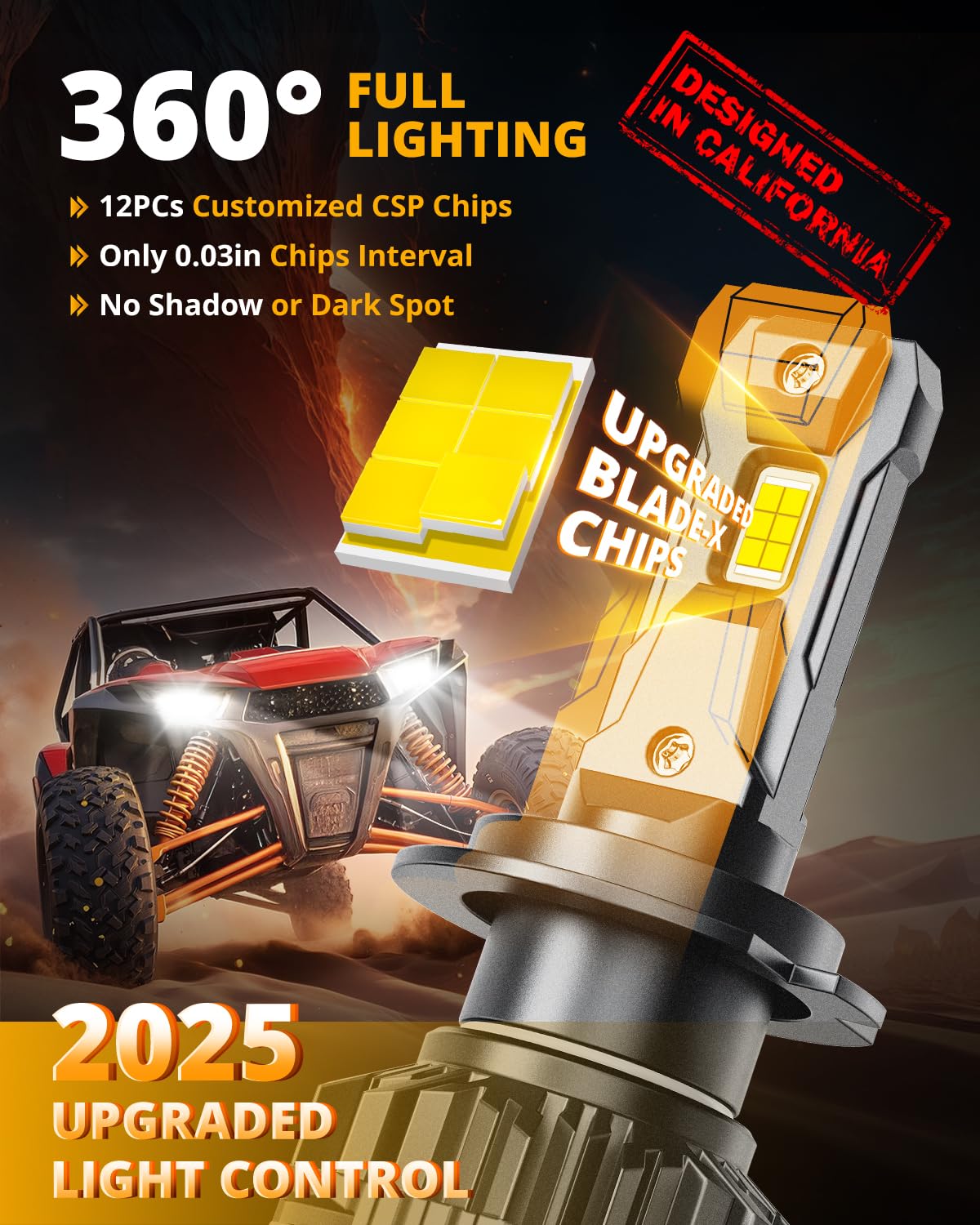 HIGH BRIGHTNESS F22 SERIES 24000LM 110W LED HEADLIGHT BULBS 6500K COOL WHITE