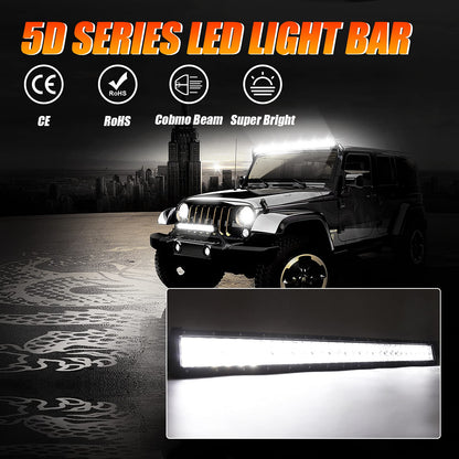 5D SERIES 22 INCH/32 INCH/42 INCH/50 INCH/52 INCH COMBO BEAM STRAIGHT DOUBLE ROW LED LIGHT BAR