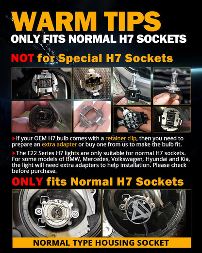 HIGH BRIGHTNESS F22 SERIES 24000LM 110W LED HEADLIGHT BULBS 6500K COOL WHITE