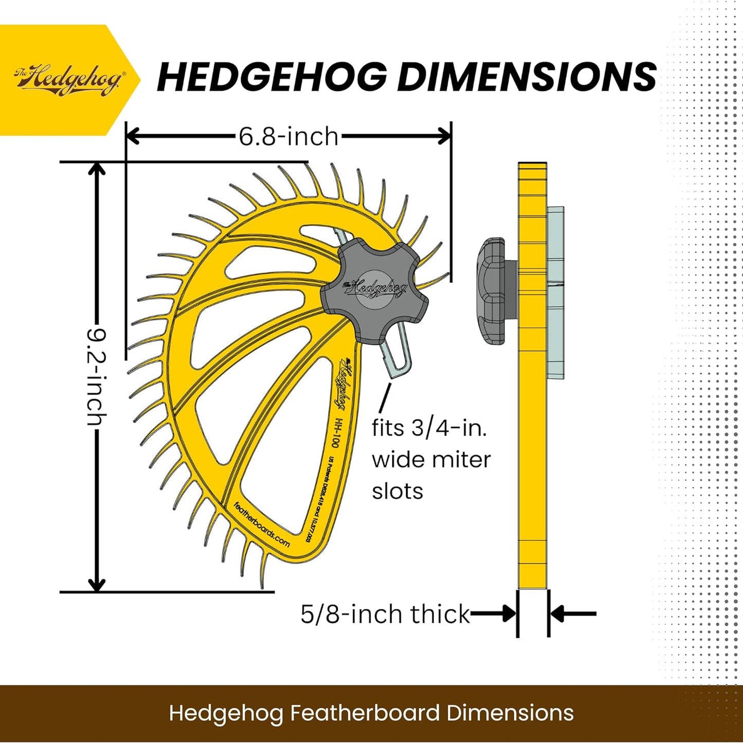Hedgehog Table Saw Featherboard Single Knob Quick Setup Improves Accuracy Safety.