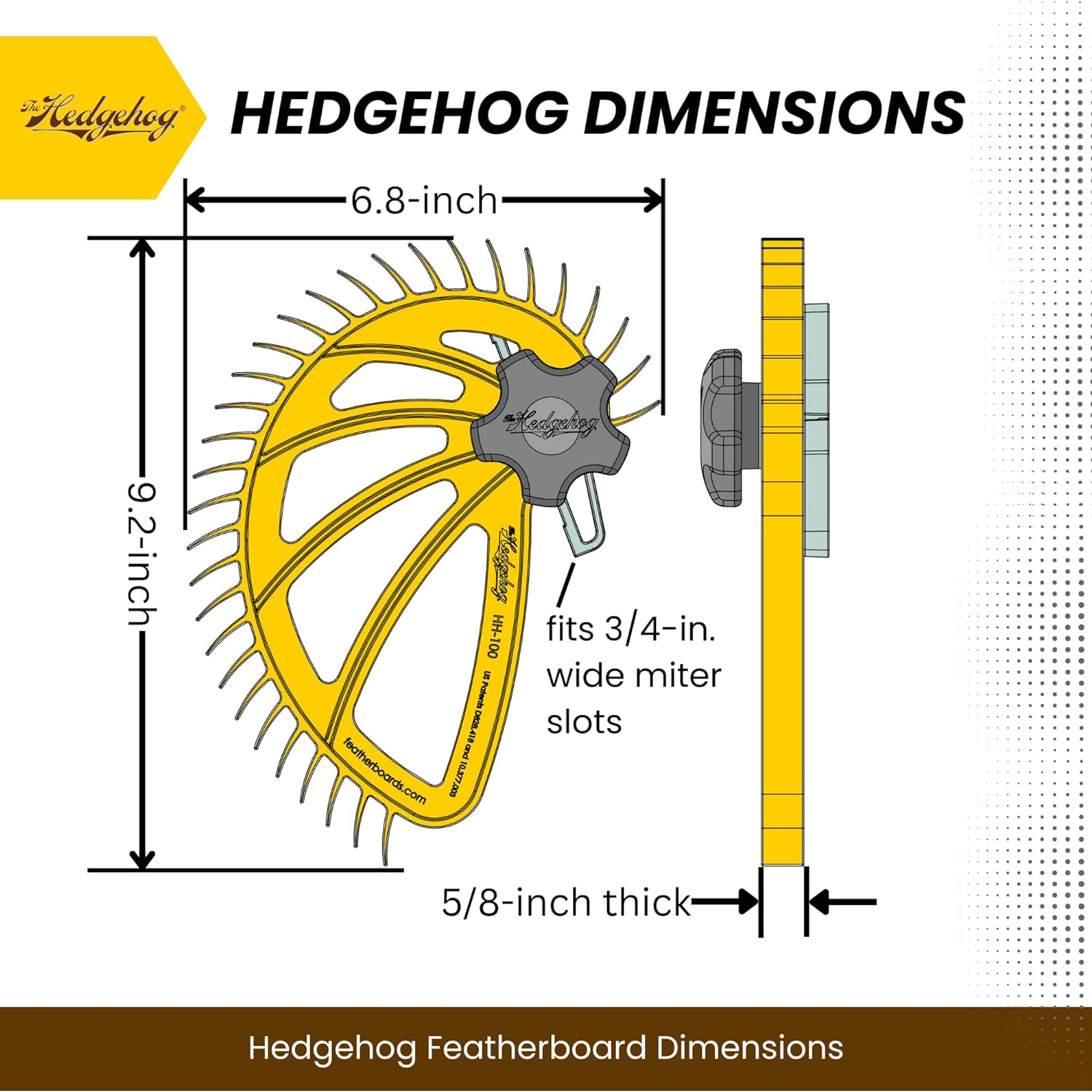 Hedgehog Table Saw Featherboard Single Knob Quick Setup Improves Accuracy Safety.