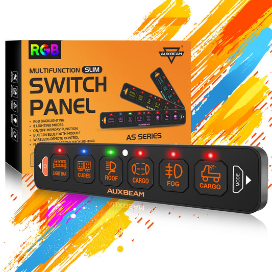 AS-R40/60/80 RGB SLIM SWITCH PANEL TOGGLE/ MOMENTARY/ PULSED MODE SUPPORTED(ONE-SIDED OUTLET)