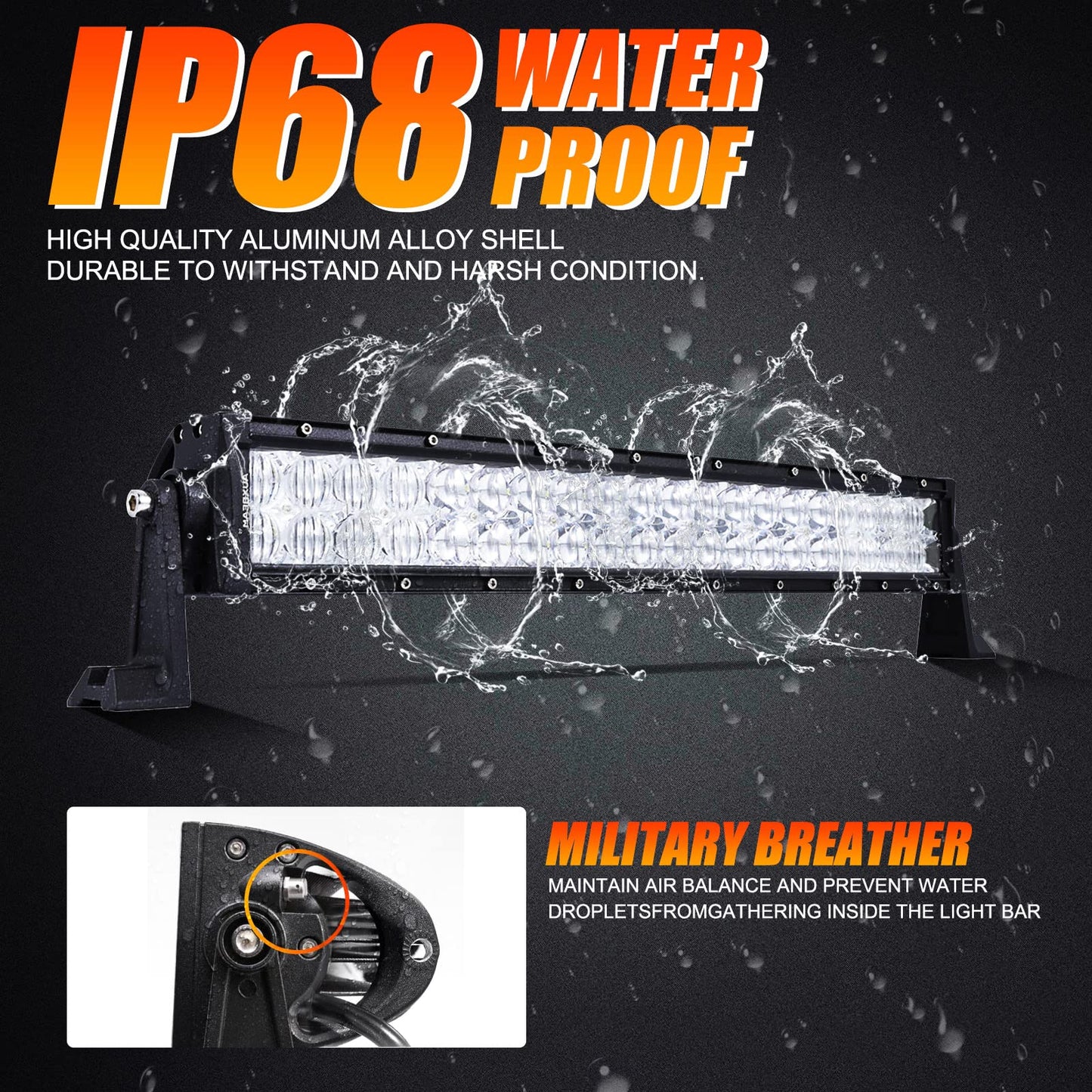 5D SERIES 22 INCH/32 INCH/42 INCH/50 INCH/52 INCH COMBO BEAM STRAIGHT DOUBLE ROW LED LIGHT BAR