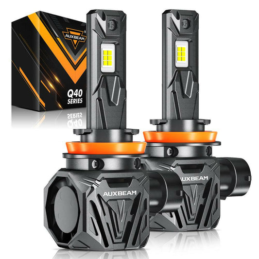 AUXBEAM Q40 Series Ultra-High Brightness 30000LM 120W LED Headlight Bulbs 6500K.
