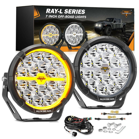AUXBEAM RAY-L SERIES | 7 INCH 240W 25800LM DUAL DRL OFFROAD LED DRIVING LIGHTS.