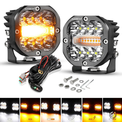 Auxbeam X-PRO SERIES 3" 40W LED Pods Cube 4800LM White And Yellow Fog Lights