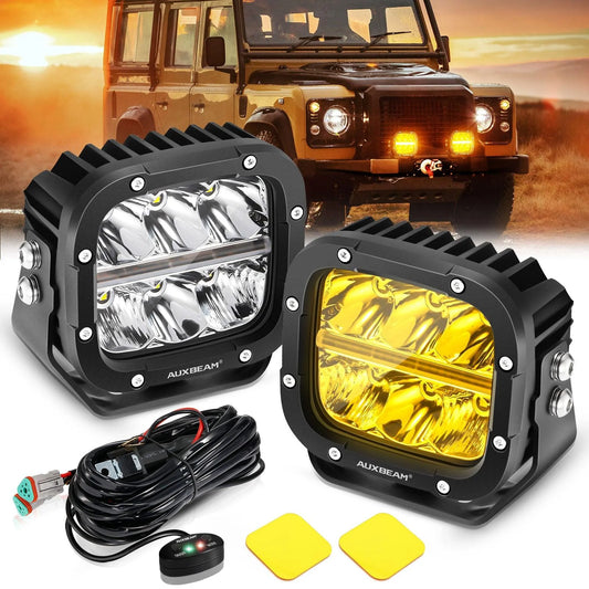 Auxbeam 5" XP-Ultra Series LED Offroad Light With Amber DRL 132W 15600LM (2 Pcs).