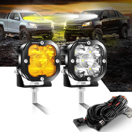 Auxbeam X-PRO SERIES 3" 40W LED Pods Cube 4800LM White And Yellow Fog Lights