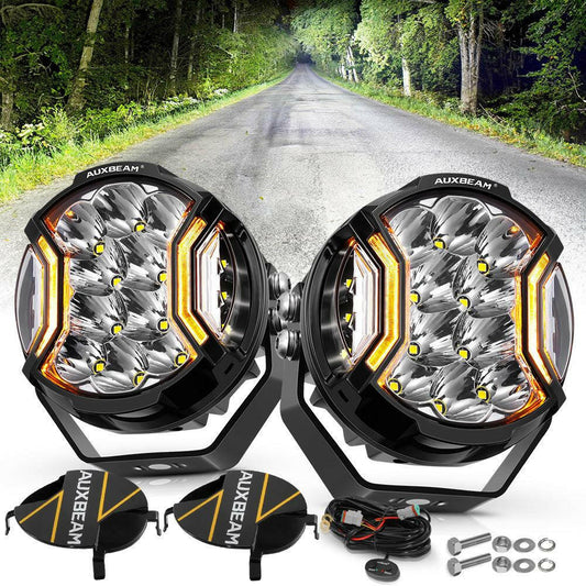 Auxbeam V-ULTRA 5" LED Pod Lights 172W Side Shooter White Amber DRL Driving
