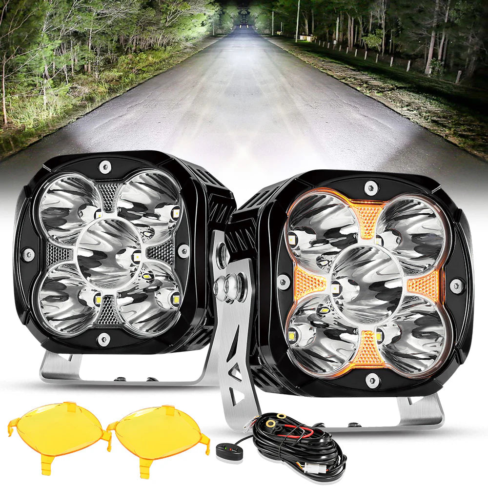 Auxbeam X-PRO SERIES 3" 40W LED Pods Cube 4800LM White And Yellow Fog Lights