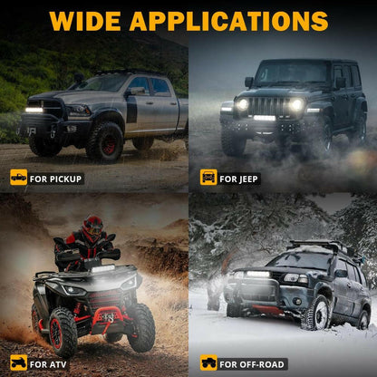 AUXBEAM SP-DRL SERIES 12 INCH 70W 8160LM DUAL ROW OFF ROAD LED LIGHT BAR WITH AMBER&WHITE DRL.